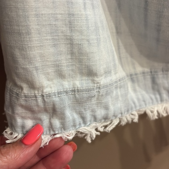 Bella Dahl Light Blue tie dye Camisole Top organic tencel lyocell frayed hem Med - Picture 5 of 12